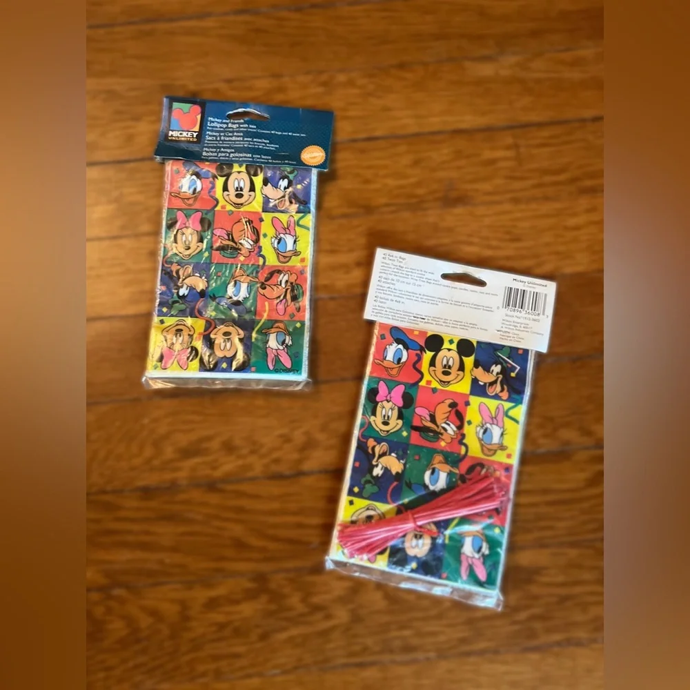 Vintage Mickey Mouse / Disney Multicolor Treat Bags - Set of 2